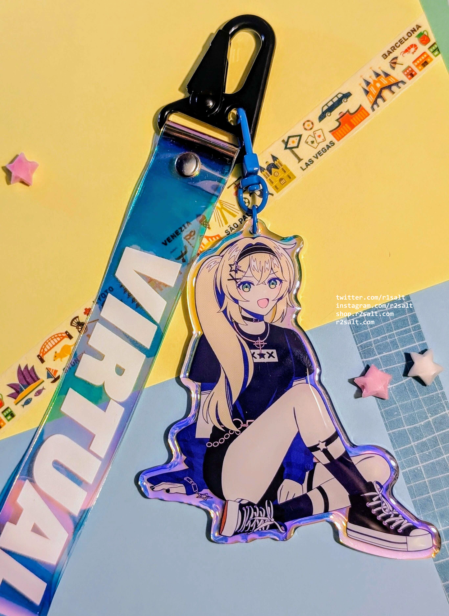 5" Hololive & Indie Vtubers Holographic Strap + Charm Vol.1