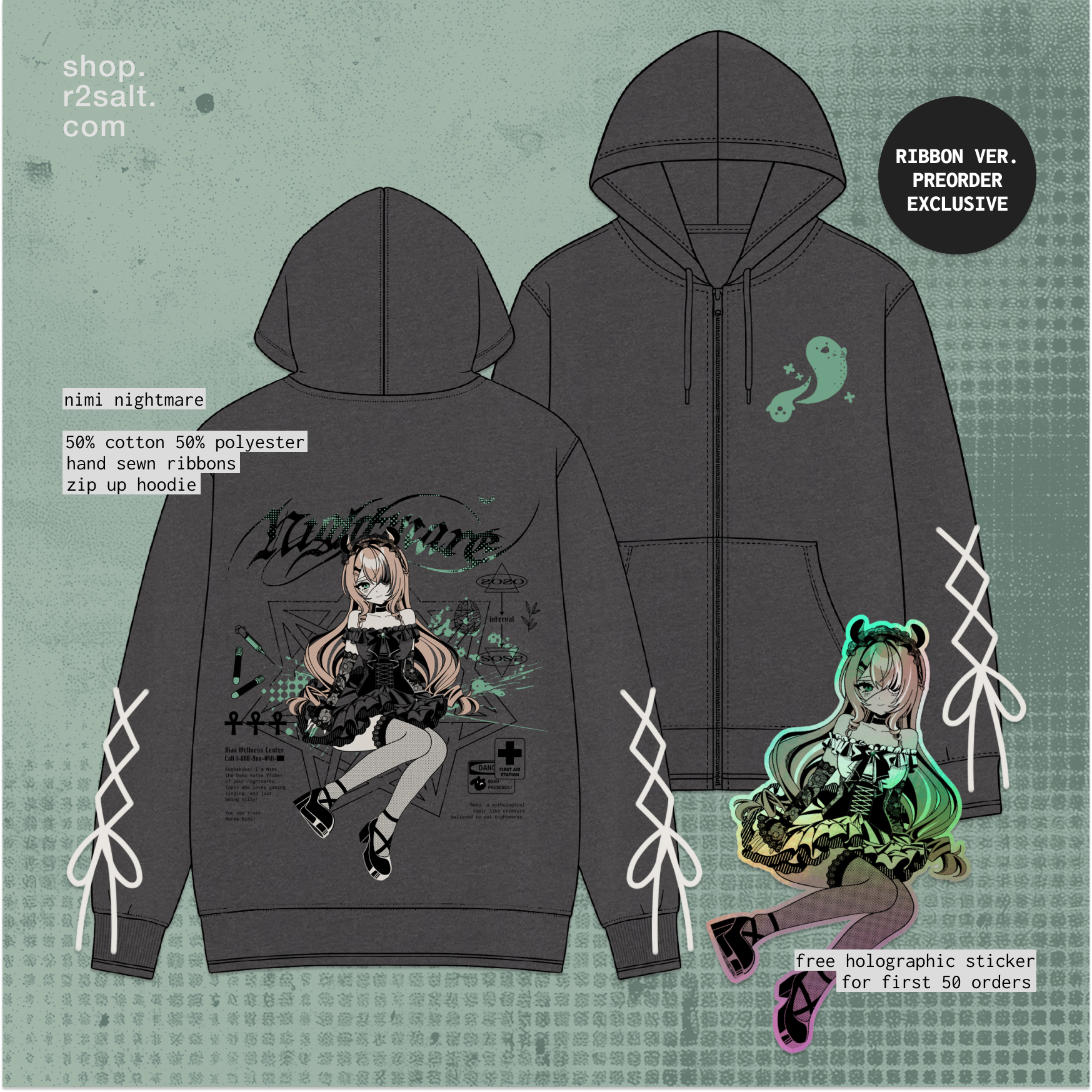Nimi Nightmare Zip Hoodie – r2salt