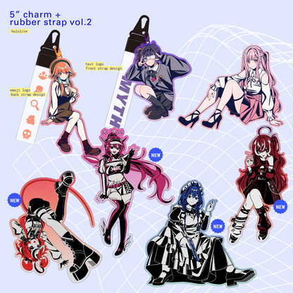 5" Hololive EN Charm + Rubber Strap Vol.2