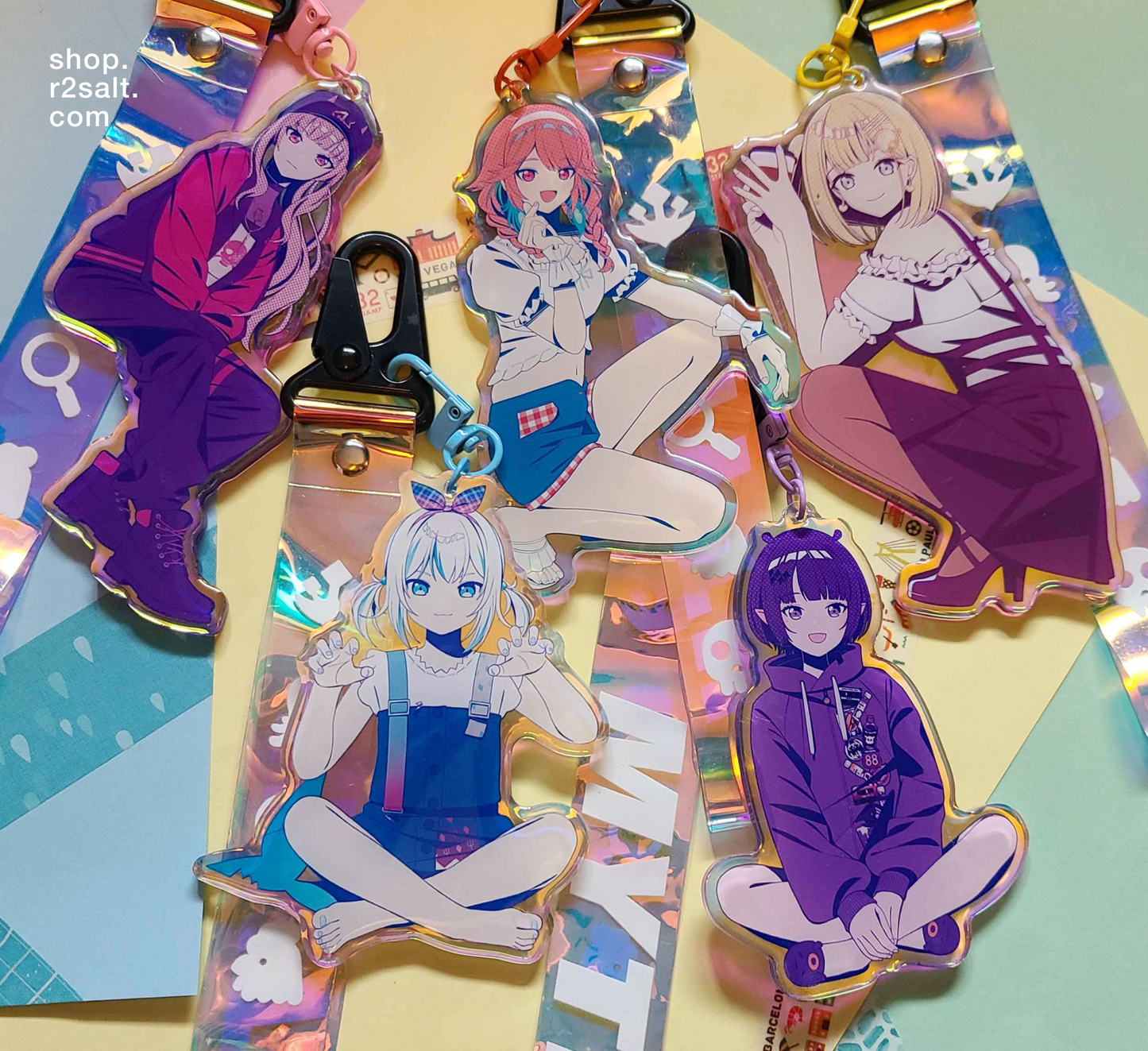 5" Hololive & Indie Vtubers Holographic Strap + Charm Vol.1