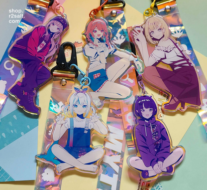 5" Hololive & Indie Vtubers Holographic Strap + Charm Vol.1