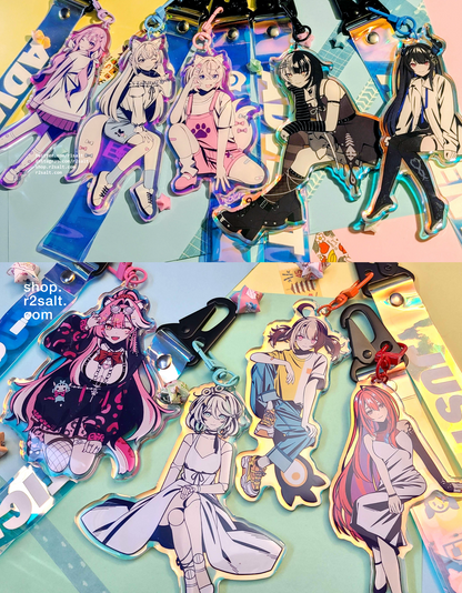 5" Hololive & Indie Vtubers Holographic Strap + Charm Vol.1